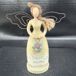 Russ Berrie Country Gatherings Peace Plenty Angel Folk Art Resin Figurine Decor